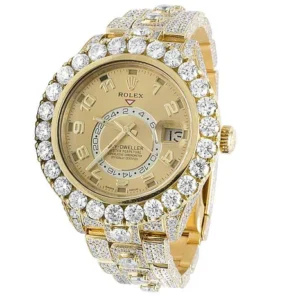 1_f14cc5e9-7d9f-4ea7-904a-bea2b99c8f15_600x600 Rolex Sky Dweller Round VVS Diamond Men Watch, Gold 42mm Dial Yellow Gold Plated Stainless Steel Men Watch For Gift, Fully Iced Out Birthday Gift Watch For Him