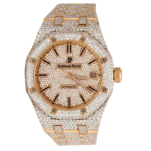 Audemars Piguet Full Iced Out VVS Diamond Men Watch, Stainless Steel Rose Gold 42mm Men Watch