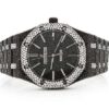 Audemars Piguet Full Iced Out Black And White VVS Diamond Men Watch, Stainless Steel Black Gold Plated 42mm Men Watch