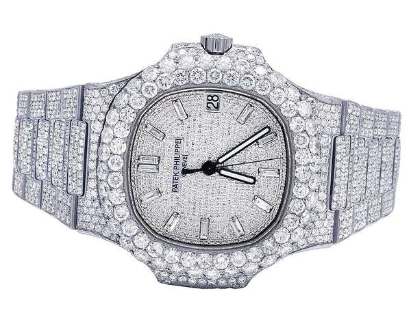 Patek Philippe Round VVS Diamond Men Automatic Watch, Rose Gold Plated Men Watch For Birthday Gift