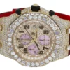Audemars Piguet Full Iced Out VVS Diamond Men Watch, Red Army Silicon Band All Chronology Working 42mm Men Watch