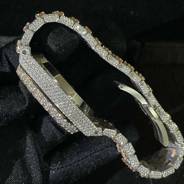 Audemars Piguet Full Iced Out VVS Diamond Men Watch, Stainless Steel All Chronograph Working 42mm Men Watch, White & Rose Gold Plated Birthday Gift Watch