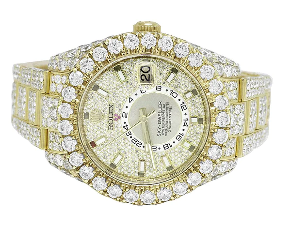 2_93d51604-f4ee-4ca4-97ea-d8ef807c1fec_600x600 Rolex Sky Dweller Round Moissanite Diamond Men Watch, Yellow 42mm Dial Yellow Gold Plated Stainless Steel Men Watch For Gift, Fully Iced Out Birthday Gift Watch For Him
