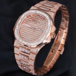2_b642e63b-153a-406d-8252-f101185fe030_600x600 Patek Philippe Geneve Round & Baguette VVS Diamond Men Automatic Watch, Rose Gold Plated Full Iced Out Men Watch For Birthday Gift