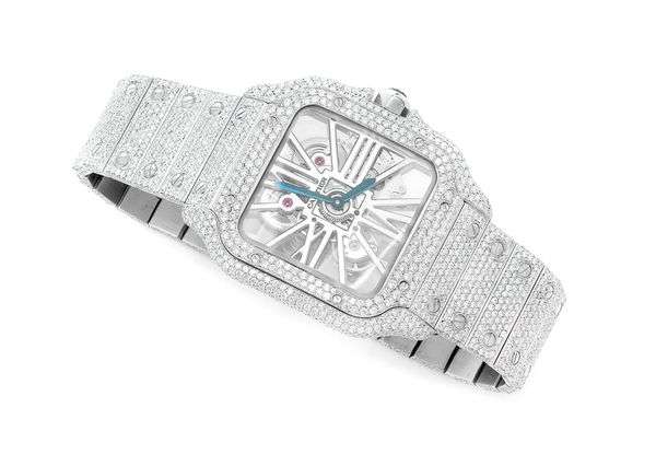 2_cd22fe63-fff4-418d-bb47-a0a8be8b6e02_600x600 Cartier Santos Skeleton VVS Diamond Men Watch, Stainless Steel White Gold Plated Men Watch For Birthday Gift