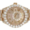 Rolex Sky Dweller Round VVS Diamond Men Watch, 42mm Dial Rose Gold Plated Stainless Steel Men Watch For Gift, Fully Iced Out Birthday Gift Watch For Him