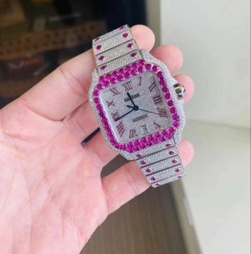 3_07e9892f-7b45-4b70-a54e-f8caeae6a96f_600x600 Cartier Santos VVS Diamond Men Watch, Stainless Steel White Gold Plated Men Watch For Birthday Gift