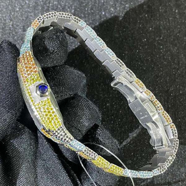 3_0cd6c4a8-c3f0-4511-a3da-b5ce4c187c8b_600x600 Cartier Santos Rainbow Sapphire VVS Diamond Men Watch, Stainless Steel Black & White Gold Plated Men Watch For Birthday Gift