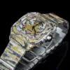 Cartier Santos Customized VVS Diamond Men Watch, Stainless Steel 2 Tone Gold Plated Men Watch For Birthday Gift