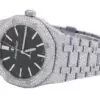 Audemars Piguet Full Iced Out VVS Moissanite Diamond Men Watch, Stainless Steel White Gold Black Face 42mm Men Watch
