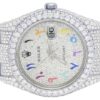 Rolex Datejust Jubilee VVS Diamond Men Watch, Black 36mm Dial White Gold Plated Stainless Steel Men Watch For Gift, Fully Iced Out Arabic Birthday Gift Watch For Him