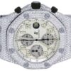 Audemars Piguet Full Iced Out VVS Diamond Men Watch, Stainless Steel All Chronograph Working White Gold Plated 42mm Men Watch