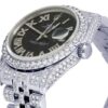 Rolex Datejust Jubilee VVS Diamond Men Watch, Black 40mm Dial White Gold Plated Stainless Steel Men Watch For Gift, Fully Iced Out Birthday Gift Watch For Him