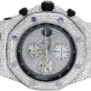 Audemars Piguet Full Iced Out VVS Diamond Men Watch, Black Silicon Band All Chronology Working 42mm Men Watch