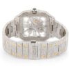 Cartier Santos Skeleton VVS Diamond Men Watch, Stainless Steel White & Yellow Gold Plated Men Watch For Birthday Gift