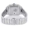 Cartier Santos VVS Diamond Men Watch, Stainless Steel White Gold Plated Men Watch For Birthday Gift