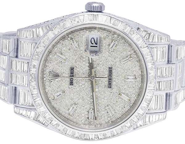 3_7a95c29c-44f9-4263-ae45-d5400c4d0e58_600x600 Rolex Datejust Baguette & Round VVS Diamond Men Watch, White 40mm Dial White Gold Plated Stainless Steel Men Watch For Gift, Fully Iced Out Birthday Gift Watch For Him