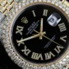 Rolex Datejust Jubilee VVS Diamond Men Watch, 41mm Dial 2 Tone Gold Plated Stainless Steel Men Watch For Gift, Fully Iced Out Birthday Gift Watch For Him