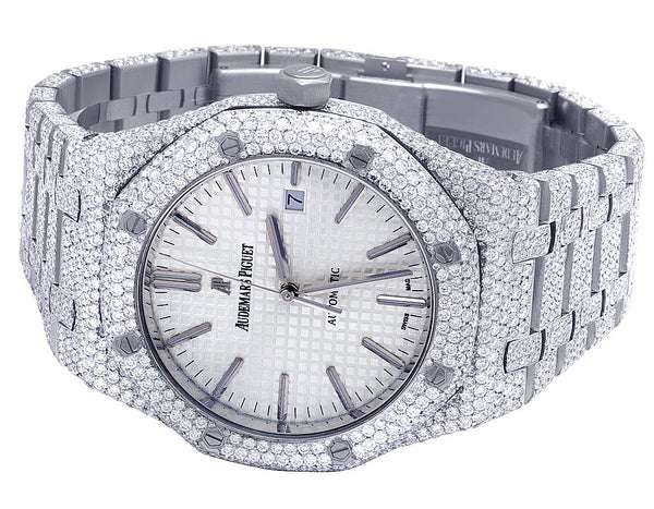 3_8bdeda3c-c08c-4023-a153-94e0fa637853_600x600 Audemars Piguet Full Iced Out VVS Diamond Men Watch, Stainless Steel White Gold Arabic Font 42mm Men Watch