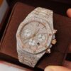 Audemars Piguet Full Iced Out VVS Diamond Men Watch, Stainless Steel All Chronograph Working 2 Tone Gold Plated 42mm Men Watch