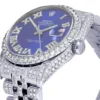 Rolex Datejust Jubilee VVS Diamond Men Watch, Blue 40mm Dial White Gold Plated Stainless Steel Men Watch For Gift, Fully Iced Out Birthday Gift Watch For Him