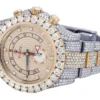 Rolex Yatch Master Round VVS Diamond Iced Out Men Watch, White 42mm Dial Rose & White Gold 2 Tone Plated Stainless Steel Men Watch For Gift, Fully Iced Out Birthday Gift Watch For Him