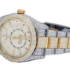 Rolex Sky Dweller Round VVS Diamond Men Watch, 42mm Dial Yellow & White Gold 2 Tone Plated Stainless Steel Men Watch For Gift, Fully Iced Out Birthday Gift Watch For Him