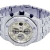 Audemars Piguet Full Iced Out VVS Diamond Men Watch, Stainless Steel All Chronograph Working White Gold Plated 42mm Men Watch