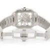 Cartier Santos Skeleton VVS Diamond Men Watch, Stainless Steel White & Yellow Gold Plated Men Watch For Birthday Gift