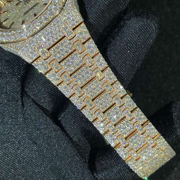 Audemars Piguet Full Iced Out VVS Diamond Men Watch, Stainless Steel Rose Gold 42mm Men Watch