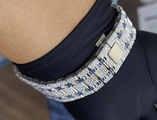 Audemars Piguet Full Iced Out VVS Diamond Men Watch, Stainless Steel All Chronograph Working 2 Tone Gold Plated 42mm Men Watch