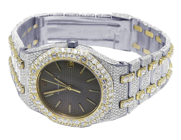 Audemars Piguet Full Iced Out VVS Diamond Men Watch, Stainless Steel 2 Tone Gold Plated 42mm Men Watch