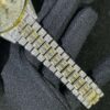 Rolex Daydate Full Iced Out VVS Diamond Watch, Baguette And Round VVS Diamond Wrist Watch For Men, White & Yellow Gold Plated Men Diamond Watch