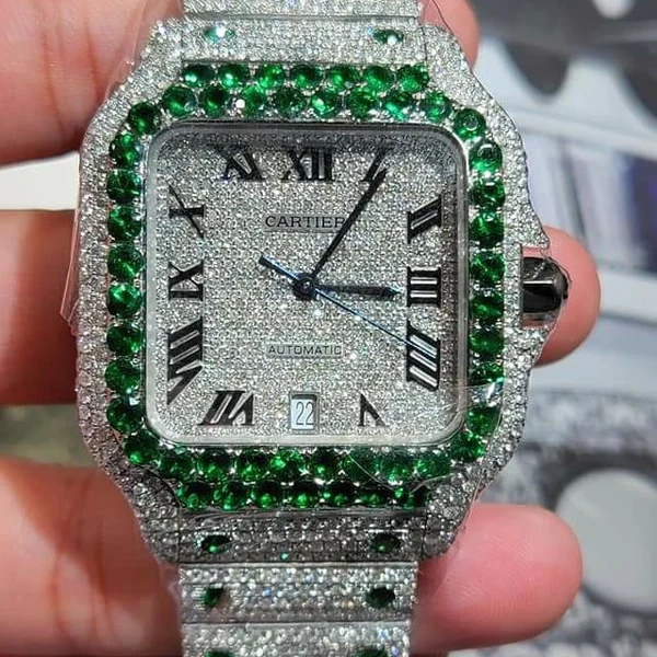 4_89142682-0648-4bf1-b88f-352e338c4a44_600x600 Cartier Santos VVS Diamond Men Watch, Stainless Steel White Gold Plated Men Watch For Birthday Gift