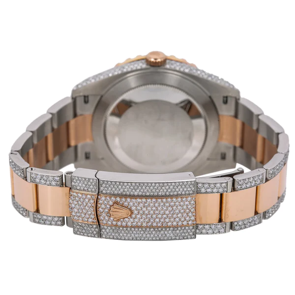 Rolex Datejust VVS Diamond Iced Out Men Watch, 41mm Dial White & Rose Gold Plated Stainless Steel Men Watch For Gift, Fully Iced Out Birthday Gift Watch For Him