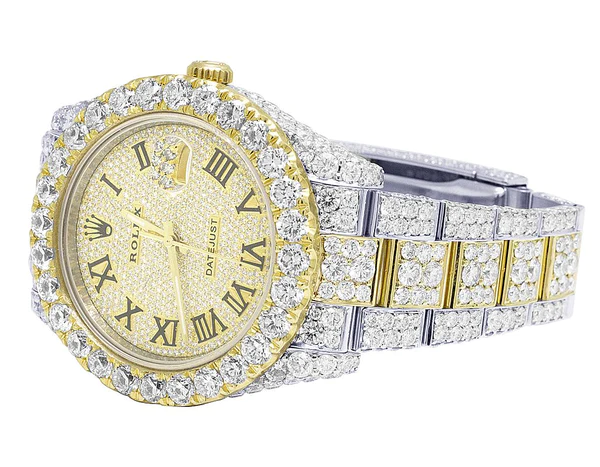 4_9f6b2e88-dd0e-4c38-87fb-cb1530339c50_600x600 Rolex Datejust Round VVS Diamond Men Watch, Black 40mm Dial Yellow & White Gold 2 Tone Plated Stainless Steel Men Watch For Gift, Fully Iced Out Birthday Gift Watch For Him
