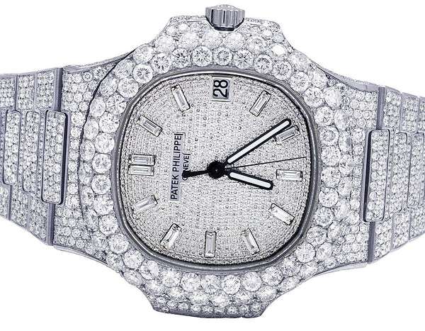Patek Philippe Round VVS Diamond Men Automatic Watch, Rose Gold Plated Men Watch For Birthday Gift