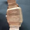 Cartier Santos Baguette VVS Diamond Men Watch, Stainless Steel Rose Gold Plated Men Watch For Birthday Gift