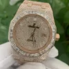 Audemars Piguet Baguette & Round VVS Diamond Full Iced Out Watch, Stainless Steel Self Winding Diamond Watch For Him, VVS Diamond Watch
