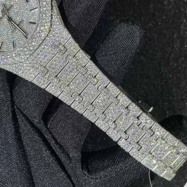 Audemars Piguet Full Iced Out VVS Moissanite Diamond Men Watch, Stainless Steel White Gold 42mm Men Watch
