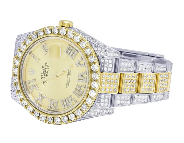 4_e02798cc-664e-4364-9312-43e0240afe72_600x600 Rolex Datejust Round VVS Diamond Men Watch, Gold 40mm Dial Yellow & White Gold 2 Tone Plated Stainless Steel Men Watch For Gift, Fully Iced Out Birthday Gift Watch For Him