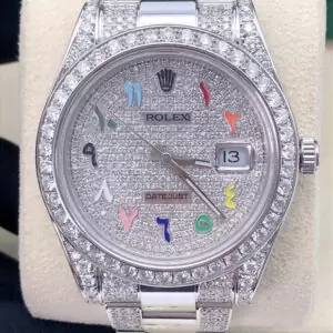 4_e45aa8fd-8b1d-42a3-8795-fe9709ab18e0_600x600 Rolex Oyester Datejust White Dial VVS Moissanite Diamond Men Watch, 41mm Dial White Gold Plated Stainless Steel Men Watch For Gift, Fully Iced Out Birthday Gift Watch For Him