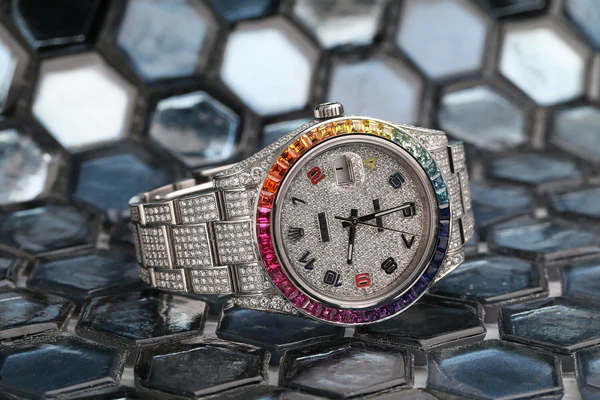 Rolex Datejust Presidential VVS Diamond Men Watch, 41mm Dial White Gold Plated Stainless Steel Men Watch For Gift, Fully Iced Out Birthday Gift Watch For Him