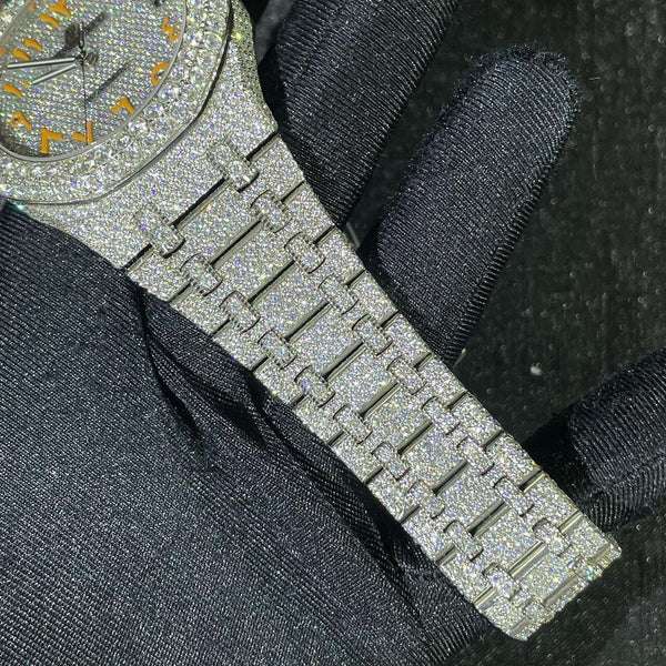 Audemars Piguet Full Iced Out VVS Diamond Men Watch, Stainless Steel White Gold 42mm Men Watch