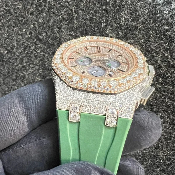 5_1ae9e400-9d8b-44ed-a423-403378190d22_600x600 Audemars Piguet Full Iced Out VVS Diamond Men Watch, Green Silicon Band All Chronology Working 42mm Men Watch