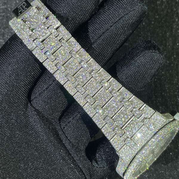 Audemars Piguet Full Iced Out VVS Diamond Men Watch, Stainless Steel White Gold 42mm Men Watch