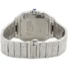 Cartier Santos VVS Diamond Men Watch, Stainless Steel White Gold Plated Men Watch For Birthday Gift