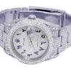 Rolex Datejust Jubilee VVS Diamond Men Watch, White 36mm Dial White Gold Plated Stainless Steel Men Watch For Gift, Fully Iced Out Arabic Birthday Gift Watch For Him