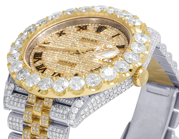 5_7e526920-45be-4fc0-9636-aef1eb4423b5_600x600 Rolex Jubilee Datejust Round VVS Diamond Men Watch, Black 36mm Dial Yellow & White Gold 2 Tone Plated Stainless Steel Men Watch For Gift, Fully Iced Out Birthday Gift Watch For Him