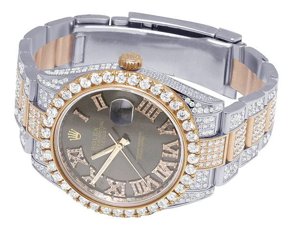5_8a089789-78ce-46ab-b34e-c7354d15cb3a_600x600 Rolex Datejust Round VVS Diamond Men Watch, Champagne 40mm Dial Rose & White Gold 2 Tone Plated Stainless Steel Men Watch For Gift, Fully Iced Out Birthday Gift Watch For Him